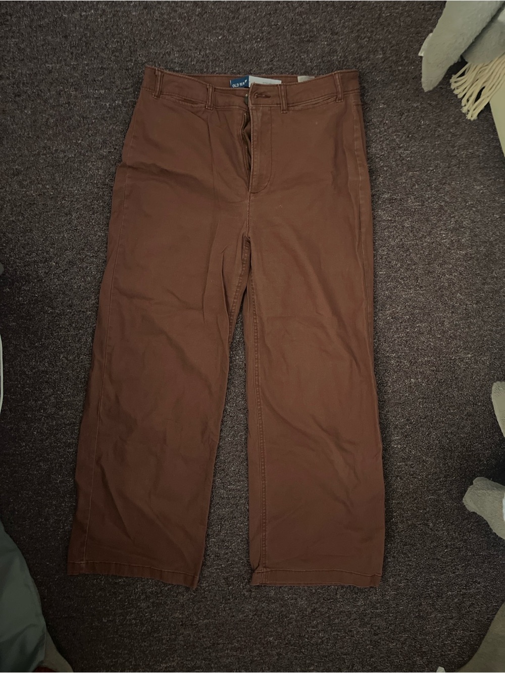 Old Navy Women's Burgundy Chino Wide Leg Pants